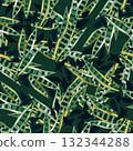 Hand drawn potted snake plant seamless pattern in minimal botanical style, ideal for houseplant fabric and eco packaging design. Vector illustration 132344288