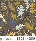Abstract seamless pattern with leaves. Vector background for various surface. Seamless stylish leaves pattern. Vector illustration. 132344289