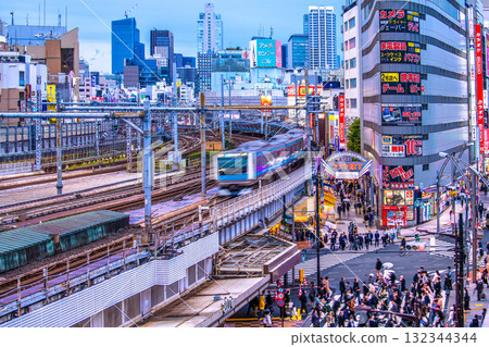Tokyo cityscape in Japan: Ameyoko, Ueno Station, and the Keihin-Tohoku Line bustling with foreign tourists (24th) Tokyo cityscape in Japan: Ameyoko, Ueno Station, and the Keihin-Tohoku Line bustling with foreign tourists (24th) 132344344
