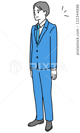 穿著西裝的男人站立的插圖 穿著西裝的男人站立的插圖 132344896