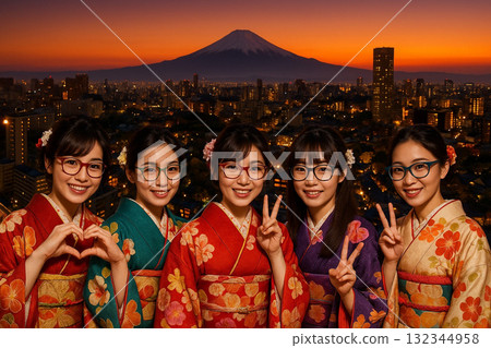 View of the cityscape towards Mount Fuji from New Man Takanawa 132344958