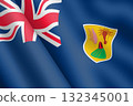 Turks and Caicos Islands waving flag 3d illustration 132345001