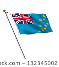 Tuvalu flagpole 3d illustration with clipping path 132345002