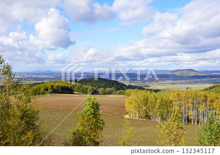 Rural scenery seen from a certain place in Fukagawa city Rural scenery seen from a certain place in Fukagawa city 132345117