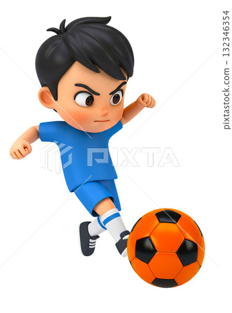cheerful boy playing soccer cheerful boy playing soccer 132346354