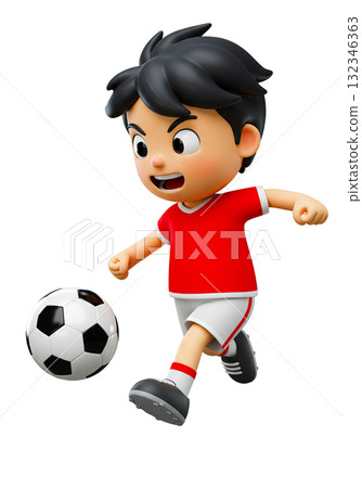 快樂的男孩踢足球 快樂的男孩踢足球 132346363