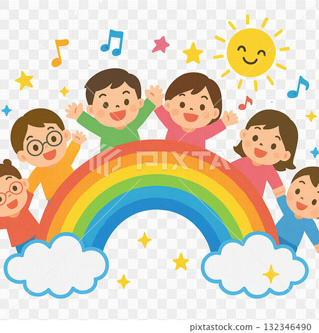 孩子們騎著彩虹 132346490