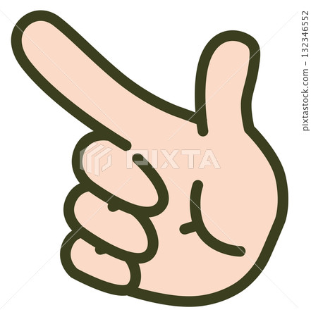 Skin-colored pointing hand sign with palm visible (right-upward diagonal, gesture, hand illustration) Skin-colored pointing hand sign with palm visible (right-upward diagonal, gesture, hand illustration) 132346552