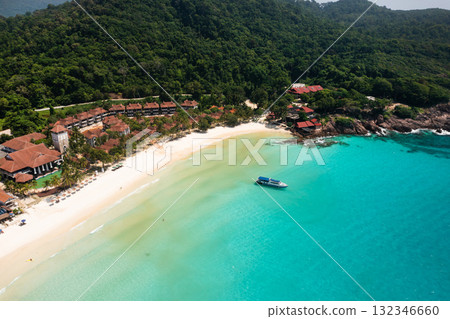 View from the height of the beach called Long Beach of Redang Island, Malaysia. The most beautiful beach on redang island View from the height of the beach called Long Beach of Redang Island, Malaysia. The most beautiful beach on redang island 132346660
