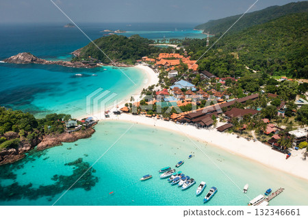 View from the height of the beach called Long Beach of Redang Island, Malaysia. The most beautiful beach on redang island View from the height of the beach called Long Beach of Redang Island, Malaysia. The most beautiful beach on redang island 132346661
