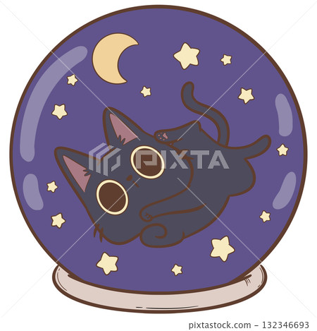 Black cat and marble 132346693