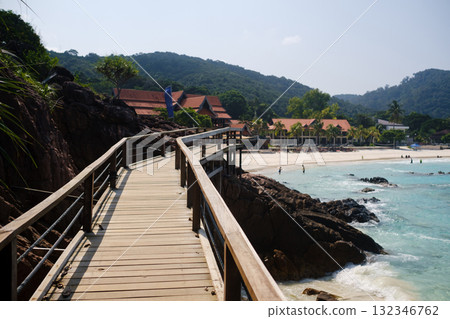 Spectacular scenic view of Long Beach from Redang Island Bridge, Malaysia Spectacular scenic view of Long Beach from Redang Island Bridge, Malaysia 132346762
