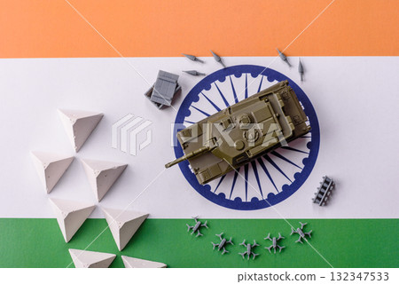 Anti-tank barrier or dragon's teeth made of concrete and iron as a fortification. Dragon's teeth Anti-tank barrier or dragon's teeth made of concrete and iron as a fortification. Dragon's teeth 132347533