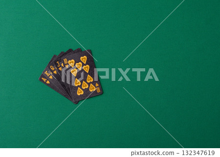Playing card game poker in casino with chips, bets and risk. Cards and chips Playing card game poker in casino with chips, bets and risk. Cards and chips 132347619