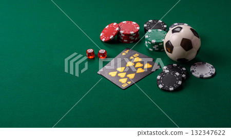 Playing blackjack or baccarat card game in casino with chips, bets and risk. Cards and chips Playing blackjack or baccarat card game in casino with chips, bets and risk. Cards and chips 132347622