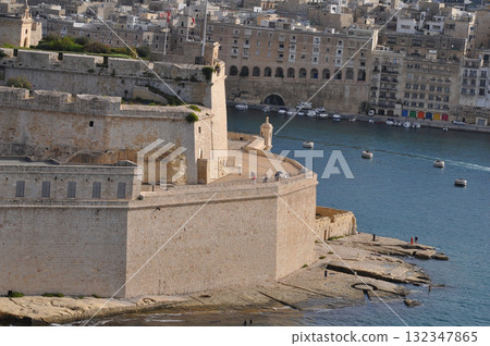 Beautiful view of Valletta with Saint Angelo Fortress, capital city of Malta Beautiful view of Valletta with Saint Angelo Fortress, capital city of Malta 132347865