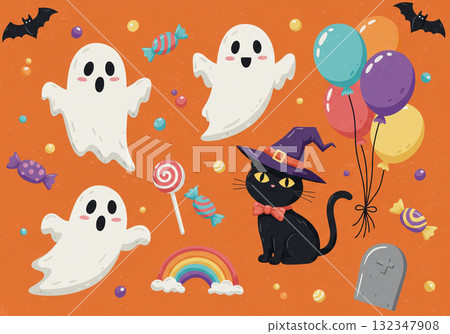 流行可愛的萬聖節形象 132347908