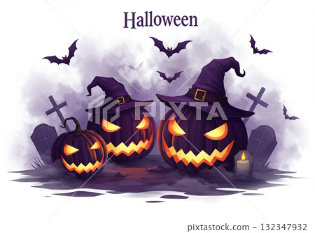 黑暗鬧鬼南瓜萬聖節背景 132347932