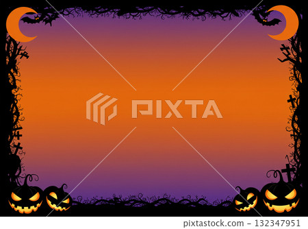 Halloween image of a ghost pumpkin silhouette 132347951