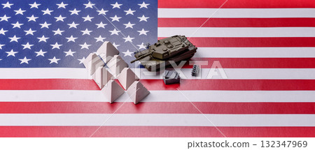 Anti-tank barrier or dragon's teeth made of concrete and iron as a fortification. Dragon's teeth Anti-tank barrier or dragon's teeth made of concrete and iron as a fortification. Dragon's teeth 132347969