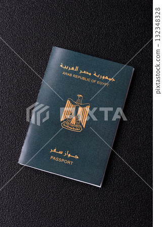 Egyptian passport for travelling, flying and doing business. Egypt document, id Egyptian passport for travelling, flying and doing business. Egypt document, id 132348328