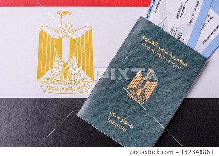 Egyptian passport for travelling, flying and doing business. Egypt document, id Egyptian passport for travelling, flying and doing business. Egypt document, id 132348861