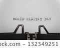 world habitat day typed words on a vintage typewriter 132349251