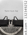 world post day typed words on a vintage typewriter 132349252