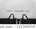 world teachers day typed words on a vintage typewriter 132349254