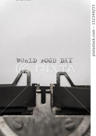 world food day typed words on a vintage typewriter 132349255