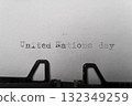 united nations day typed words on a vintage typewriter 132349259
