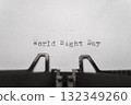 World sight day typed words on a vintage typewriter 132349260