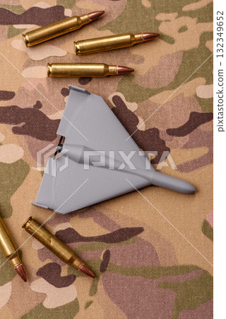 Drone, unmanned vehicle Shahed of Iranian or Russian manufacture, war, occupation. Drone Shahed 132349652