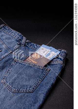 Portugal citizen passport, travel visa document, immigration or tourism. Portuguese passport 132349969