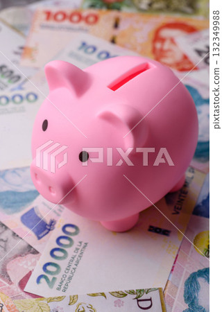 Argentina paper money, peso banknotes as currency for exchange or travel. Argentina money 132349988