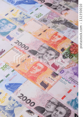 Argentina paper money, peso banknotes as currency for exchange or travel. Argentina money 132350010