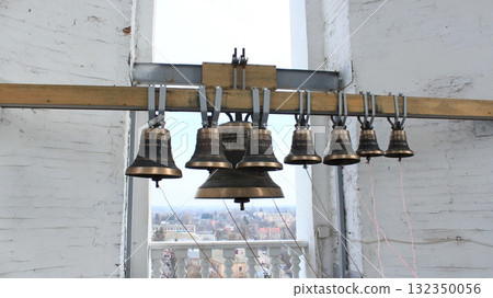 Bells in church belltower Bells in church belltower 132350056
