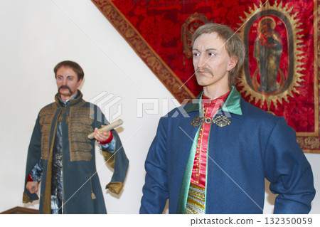 wax figures of Ivan Mazepa and Pylyp Orlyk Ukrainian hetmans in museum of Baturyn 132350059