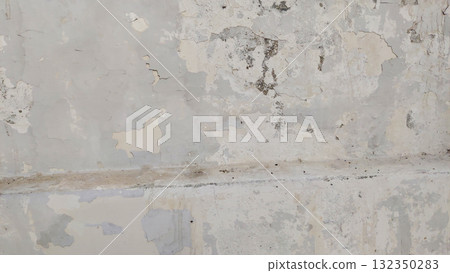 Damp stains and cracked paint on white wall from moisture leakage Damp stains and cracked paint on white wall from moisture leakage 132350283