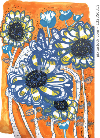 向日葵 - 兒童畫(手繪插畫,幼稚園) 向日葵 - 兒童畫(手繪插畫,幼稚園) 132350315