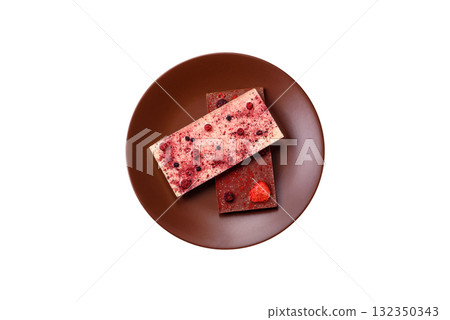 Bar sweet craft artisan chocolate with dried fruits made at home. Craft chocolate Bar sweet craft artisan chocolate with dried fruits made at home. Craft chocolate 132350343
