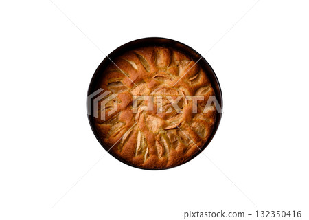 Apple or pear sweet pie for Halloween, hot baking in autumn. Apple pie Apple or pear sweet pie for Halloween, hot baking in autumn. Apple pie 132350416