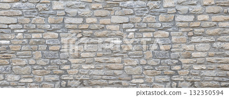 Stone wall texture pattern background creating stonework surface 132350594