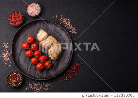 Chicken shish pieces fried on a skewer with salt and spices. Chicken shashlik Chicken shish pieces fried on a skewer with salt and spices. Chicken shashlik 132350703