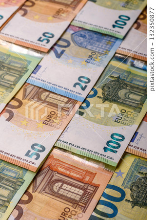Cash money, euro paper banknotes for business transactions, financial background. Euro banknotes 132350877