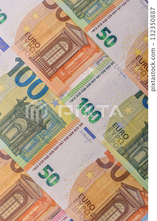 Cash money, euro paper banknotes for business transactions, financial background. Euro banknotes Cash money, euro paper banknotes for business transactions, financial background. Euro banknotes 132350887