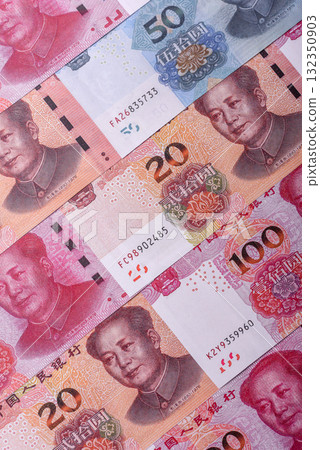 Cash, paper yuan banknotes for business transactions, financial background. Yuan banknotes Cash, paper yuan banknotes for business transactions, financial background. Yuan banknotes 132350903