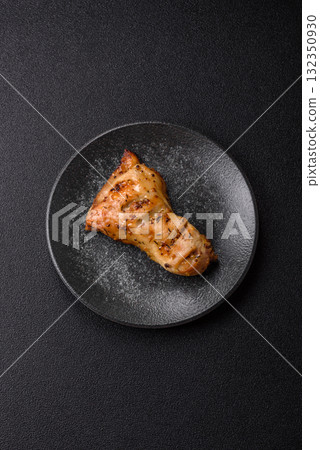 Chicken leg, quarter grilled with spices and rosemary. Chicken leg 132350930