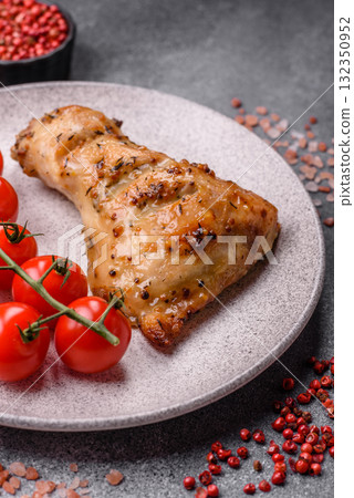 Chicken leg, quarter grilled with spices and rosemary. Chicken leg Chicken leg, quarter grilled with spices and rosemary. Chicken leg 132350952