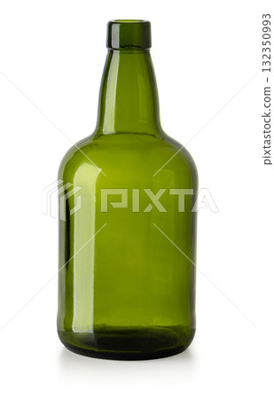 Green empty glass bottle for recycling and reuse Green empty glass bottle for recycling and reuse 132350993